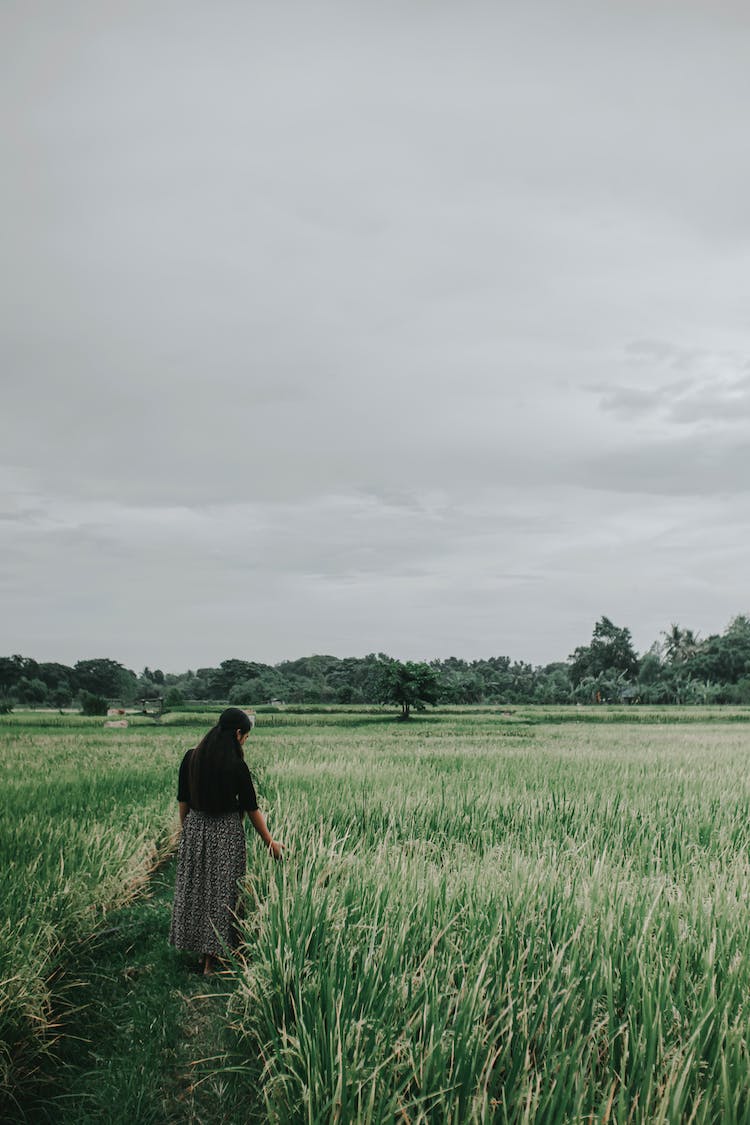 cielo mujer tiempo campo