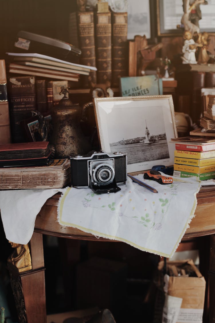 camara libros vintage antiguo