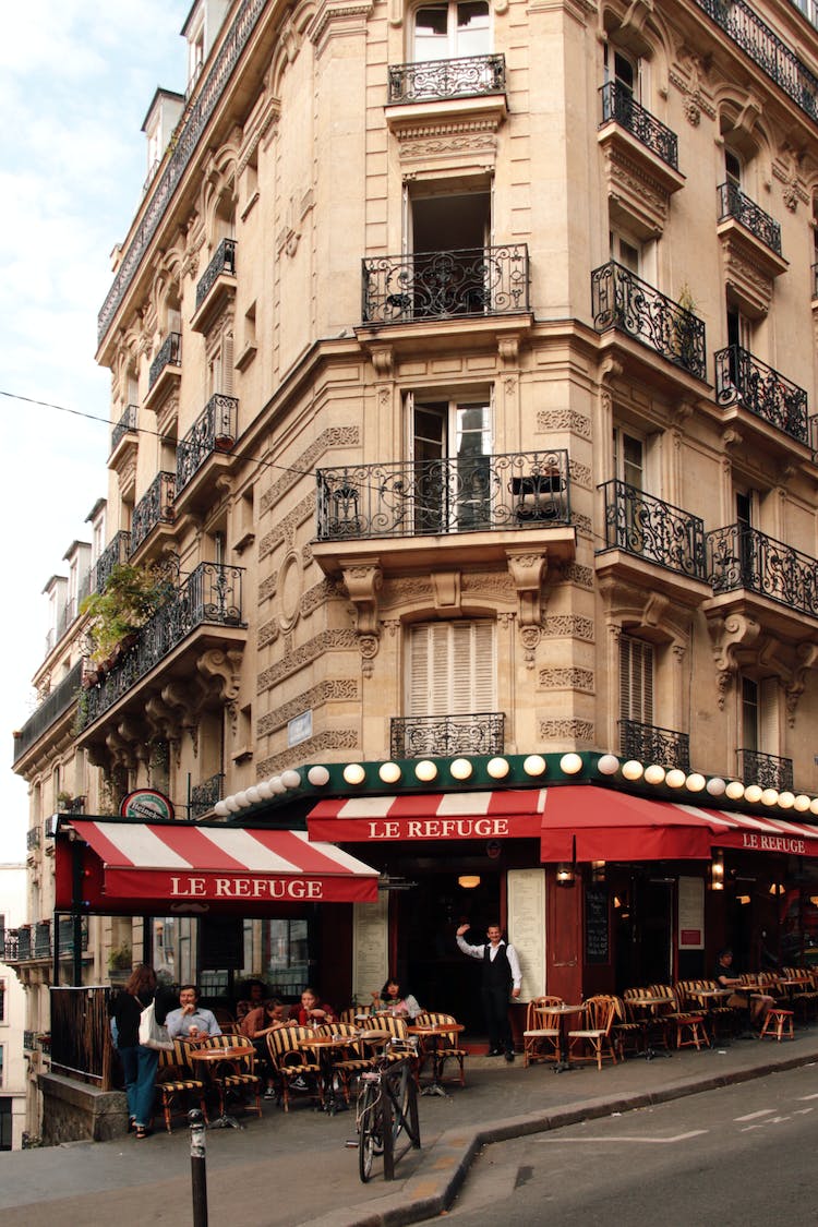 restaurante gente edificio pub