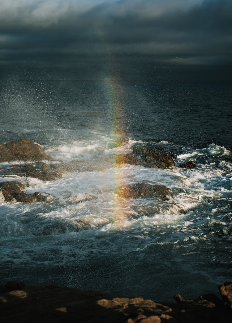 mar agua vista del mar arcoiris