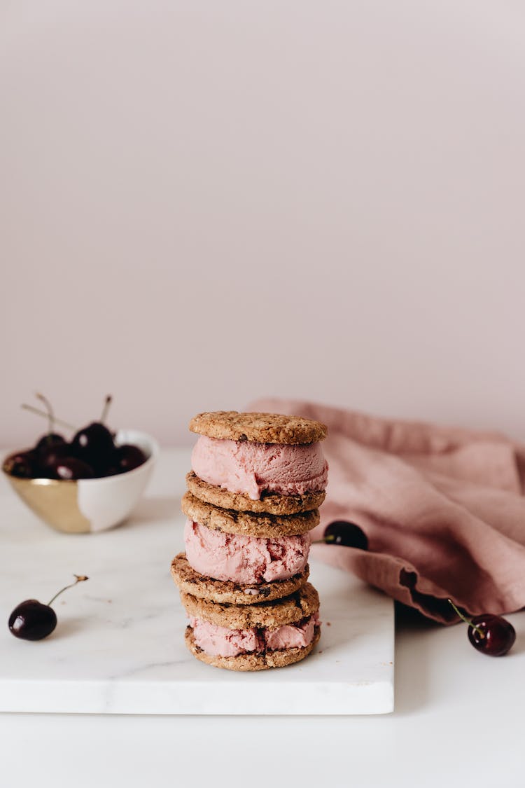 comida postre galletas helado