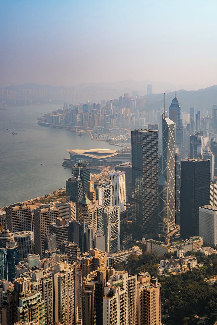 edificios hong kong fotografia aerea foto con dron