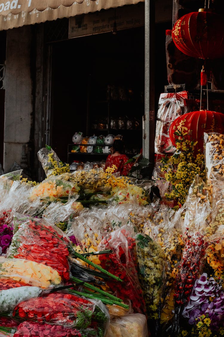 ramo de flores tiro vertical