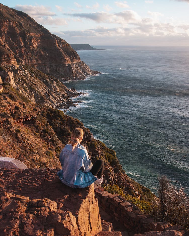 mar paisaje mujer agua