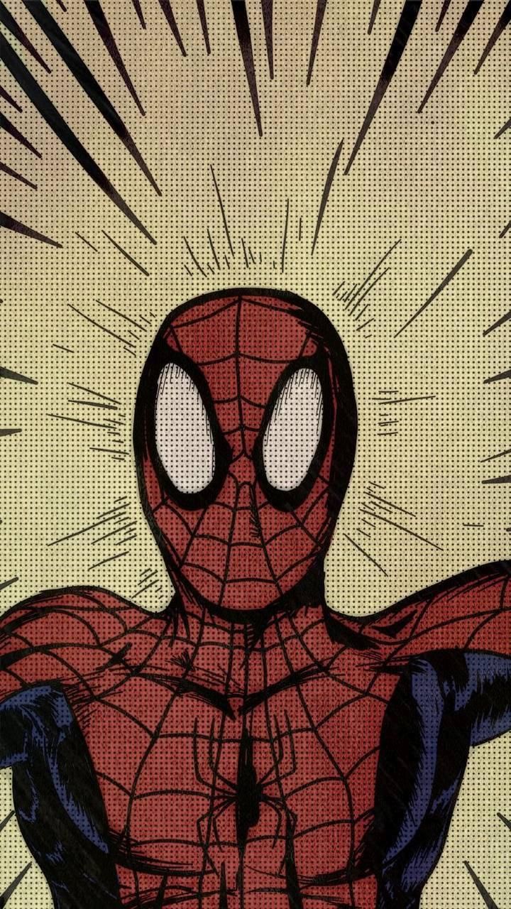 Retrato clásico de spiderman sorprendido