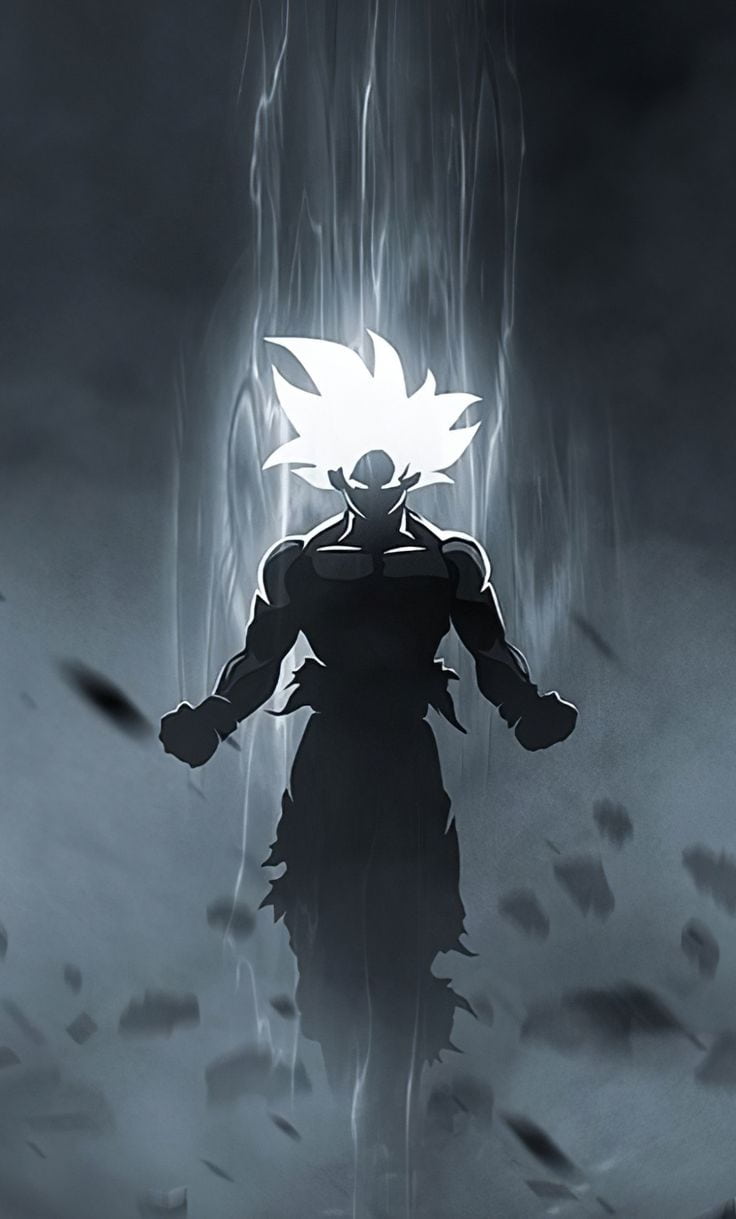 Goku anime art glowing eyes and hair Dragon ball