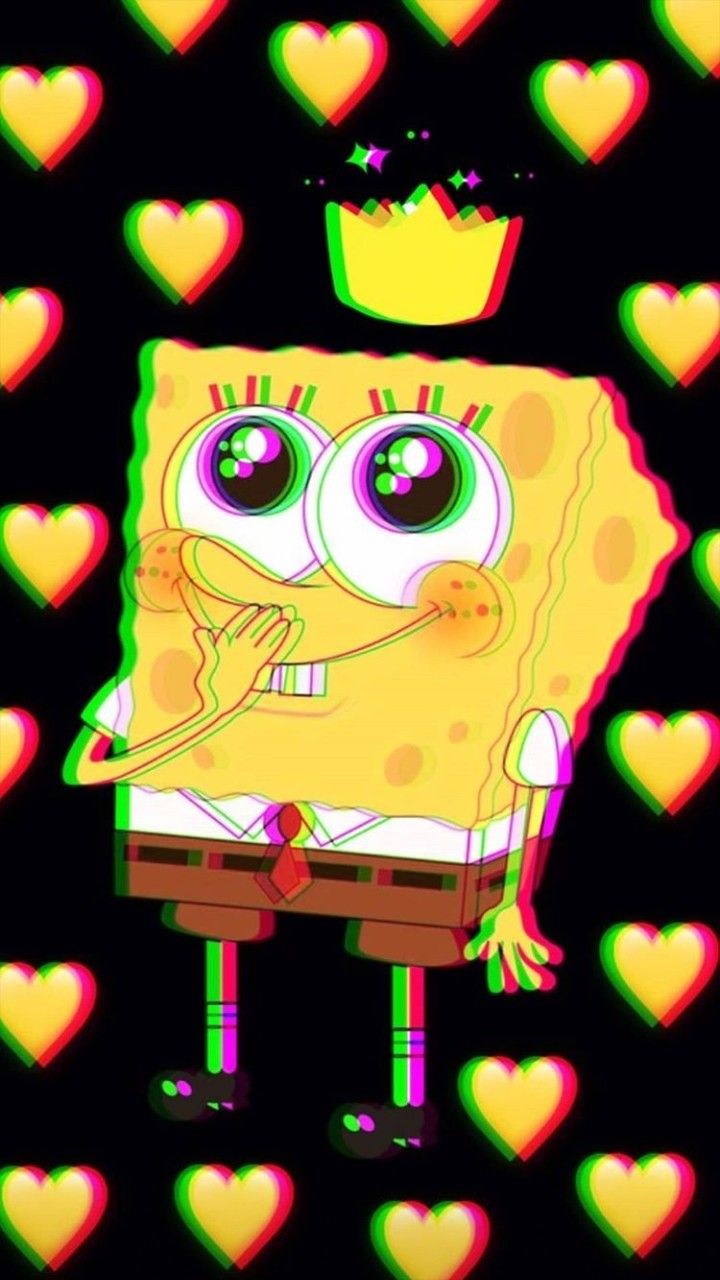 Bob esponja enamorado con efecto 3D