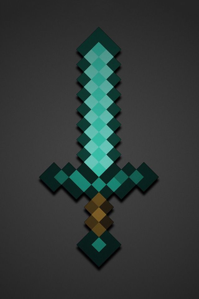 Fondo de Minecraft con espada de diamante