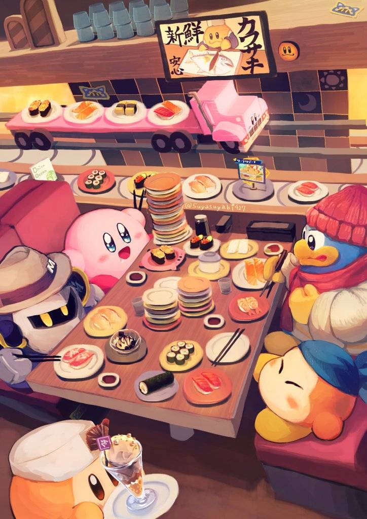 Restaurante de sushi con Kirby